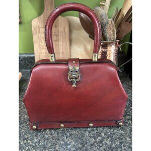 Vintage 60s 70s ETIENNE AIGNER Leather Satchel Bag Handbag Oxblood Doctor